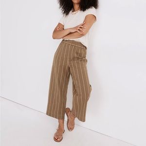 Madewell Linen-Cotton Huston Pull-On Crop Pants in Stipe